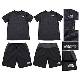The North Face T-shirt and Printed Black Shorts Set Black