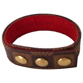 Louis Vuitton Bracciale Monogram Pelle Marrone Oro Marrone D'oro