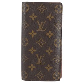 Louis Vuitton Monogram Portefeuille Brazza Bi-fold Leather Wallet Marrone