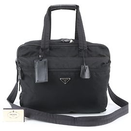 Prada Tessuto Nylon V141 2-Way Boston Bag/Shoulder Bag Black