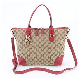 Sac à épaule/Sac cabas Gucci GG Canvas Heartbit Marron