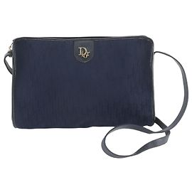 Borsa a tracolla in pelle Christian Dior Trotter Blu navy