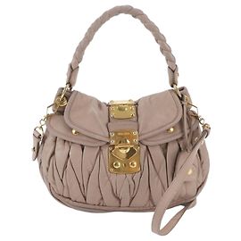 Sac à épaule 2-Way Miu Miu Matelassé en cuir Coffer Rose