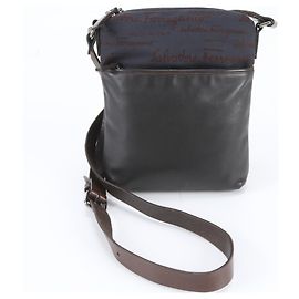 Salvatore Ferragamo Leather Shoulder Bag Dark brown