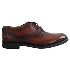 Berluti Brown Leather Lace Up Shoes Brown