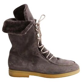 Botas Loro Piana de ante gris Talla 44 Gris