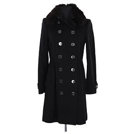 Burberry Black Wool Coat Black