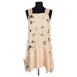 Miu Miu Kleid aus Seide Beige Beige