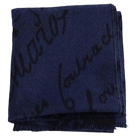 Écharpe Berluti en laine bleue Bleu