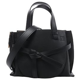 Borsa a mano 2Way in pelle Loewe Gate Top Handle in nero Beige