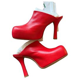 Bottega Veneta Mules BV Bold Cuir Rouge Rouge