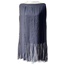 Krizia Saia longa em chiffon de seda preta Preto