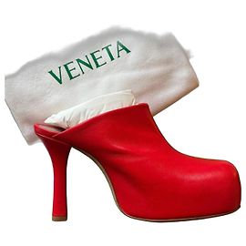Bottega Veneta BV Bold Leder-Mules mit Absatz Rot