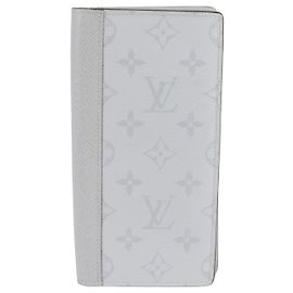 Louis Vuitton Taigarama Portefeuille Brazza Long Wallet Bianco