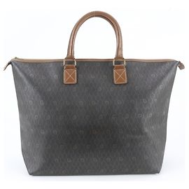 Christian Dior Honeycomb Leather Boston Bag Tote Brown
