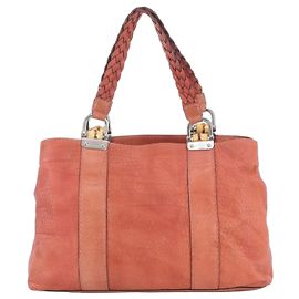 Gucci Bamboo Leder-Tote-Bag Orange