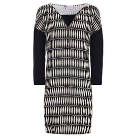 Robe Lanvin en viscose et polyester à imprimé géométrique noir et blanc Noir Blanc