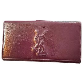 Yves Saint Laurent YSL Monogram Lackleder Geldbörse Lila