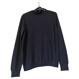 Jersey de cuello alto Paul Smith de lana azul marino con botones de nácar Azul oscuro