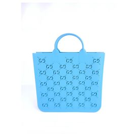 Gucci Saco cabas azul em borracha com monograma GG Azul