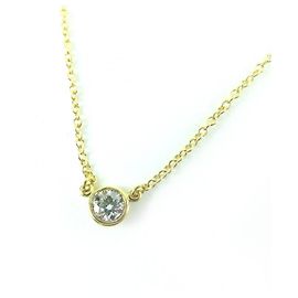 Tiffany & Co Colar com pingente de diamante único TIFFANY&Co. Au750 Dourado