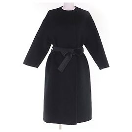 Abrigo double-face de mezcla de seda Christian Dior Castaño Gris antracita