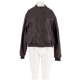 Veste bomber en cuir marron Loulou de Saison Marron