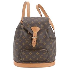 Zaino Louis Vuitton Monogram Montsouris MM in pelle Marrone