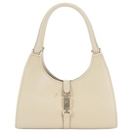Saco Tote Gucci Jackie 002 1067 em couro Bege