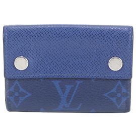 Portefeuille compact Louis Vuitton Taigarama Discovery Bleu