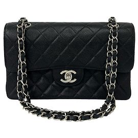 Chanel Matelassé Coco Mark Double Flap Schultertasche Schwarz