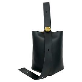 Sac à épaule seau Pebble Loewe Noir
