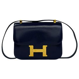 Hermès Hermes Constance 23 Box Calf Shoulder Bag/Pochette Azul marinho