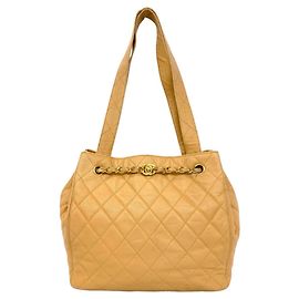 Chanel Tote Bag aus beige gekörntem Kalbsleder Beige