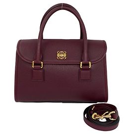 Mini borsa tote in pelle con logo Anagram Loewe Bordò