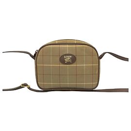 Bolsa de Ombro Burberry Vintage Shadow Horse Logo em Lona e Couro Marrom