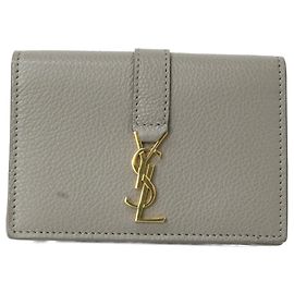 Autre Marque Tarjetero Saint Laurent de piel gris Castaño