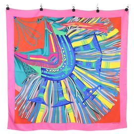 Hermès Pañuelo de seda Hermes Cuirs du Desert Multicolor