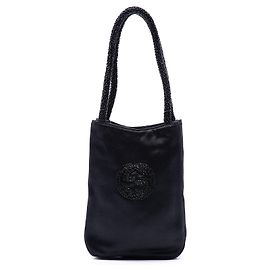 Mini sac à main Gucci en satin noir perlé Noir