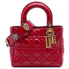 Dior Red Small Crinkled Patent Cannage My ABCDior Lady Dior Rouge