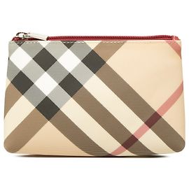 Pouch Burberry in tela Nova Check beige Beige