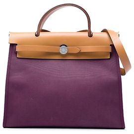 Hermès Purple Toile Verso Herbag Zip 31 Autre Violet