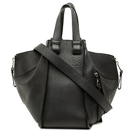 Sac satchel Hammock petit en cuir noir LOEWE Noir