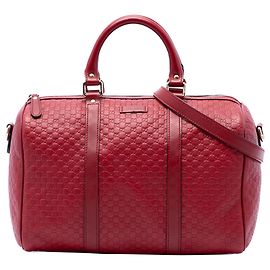 Sac Boston Gucci Red Medium Microguccissima Rouge
