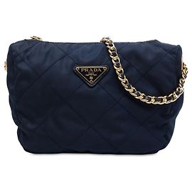 Prada Blue Impuntu Tessuto Chain Crossbody Blu Blu navy
