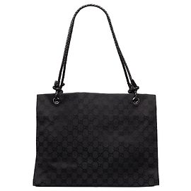 Borsa Tote Gucci in tela GG nera Nero