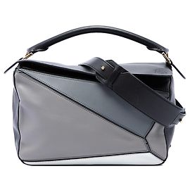 Bolsa Puzzle LOEWE Medium em pele de vitelo tricolor cinza Marrom