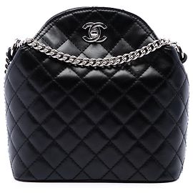 Chanel Black CC Quilted Lambskin Chain Crossbody Black