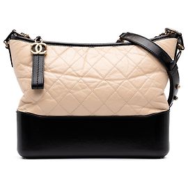 Chanel Beige Medium Bicolor Lambskin Gabrielle Crossbody Beige