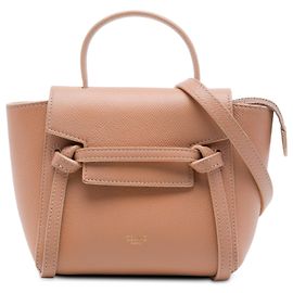 Céline Sac ceinture Celine en cuir de veau grainé Pico marron Marron Chair